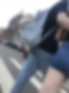 Awesome Booty in Jean Shorts And Sexy Legs, Hot Candid Girl Crossing the Street Creepshots Series