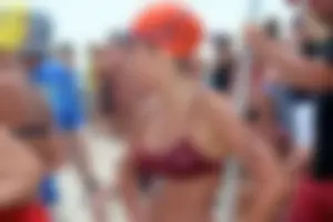 Lifeguard tournament girls on the beach