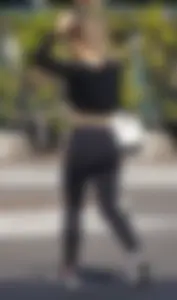 Sexy ass blonde in the parking lot in leggings with amazing body