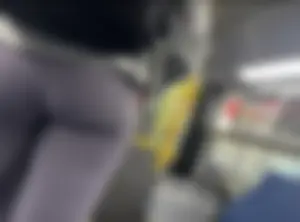 Tight ass in purple leggings