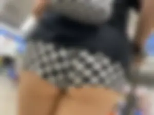 Cheek peek in spandex shorts
