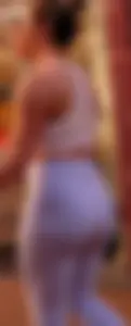 Tight booty white yoga pants..