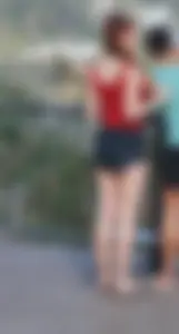 Redhead beauty in short shorts showing some cheeks and panties