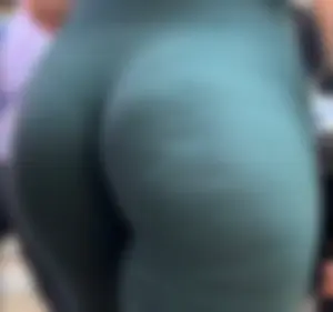 (Non OC) Green spandex shorts with VPL