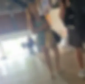 Super hot fit babe with a nice bubble in tight shorts. Look at her face  (OC)