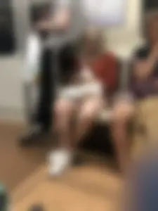 Blonde Candid Teen in Shorts With Tattooed Legs Subway Train and Escalator Creepshots Series