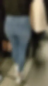 Cute little ass at the train station with a VPL