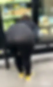 Chic magically reveals VPL with a sweet deep bendover‼️