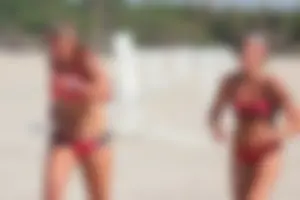 Lifeguard tournament girls on the beach