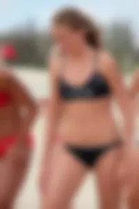 Lifeguard tournament girls on the beach