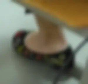 Teen College Student's Feet in Colorful Flats And Socks Closeups in Various Classrooms