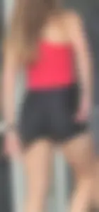 TIGHT WHITE ASS; BLACK SPANDEX SHORTS