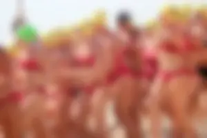 Lifeguard tournament girls on the beach