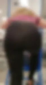 Amazing MILF See Through Visible Thong in Black Leggings Shopping with Husband