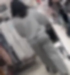 Perfect juicy jiggly fat ass in grey pants