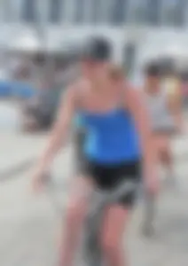 Cute teen bike rider in spandex shorts with a nice ass and vpl