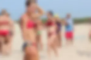 Lifeguard tournament girls on the beach