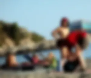 Nude beach and topless girls