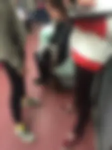 Skinny Girls in Tight Jeans in the Subway Train Candid