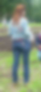 Milfs wearing tight blue jeans in a park creepshots, tight asses