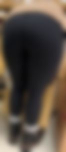 Black legging girl bending over