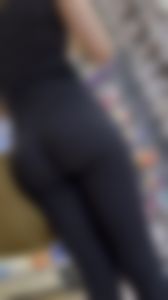 Girl In Black Leggings Has A Nice Little Bubble