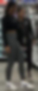 Gray leggings asian followed to two stores