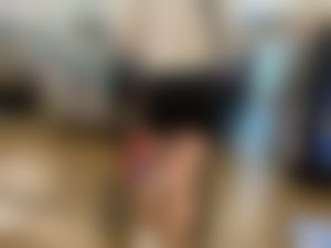 Hand print on tight ass Brunette (Biker shorts)