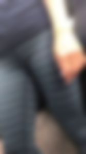 Hot late 40s striped yoga pants ass walking close up pt 3
