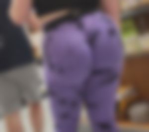 Thick Dirty Blonde Pawg in Purple Leggings (Major Wedgie + BEND)