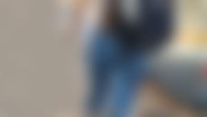 Hot booty in tight bue jeans closeups