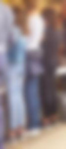 Nice milf butts in tight blue jeans, creepshots at a street market