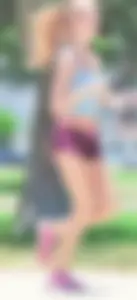 Couple of cute girls out running in little shorts