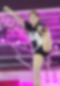 Bunch of athletic Thai cheerleaders at a competition