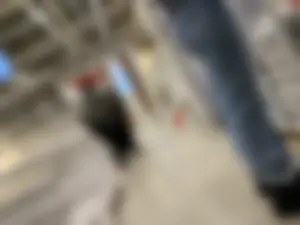 A Masked Candid Girl in Loose Jeans at the Store Creepshots