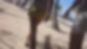 Milf in yellow shorts with vpl and a wedgie