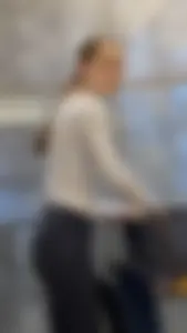 Skinny And Tight College Girl In Blue Leggings Bends Over For Me (Upshots)
