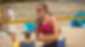 Beach volleyball babes in bikinis