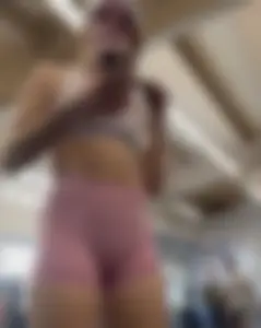 Cute babe with the Bubble but working Out  / Not OC
