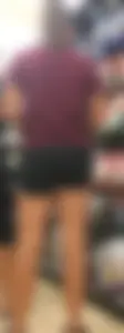 Skinny supermarket candid teen in shorts creepshots