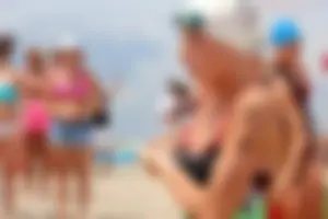 Lifeguard tournament girls on the beach