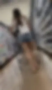 Babe with a  tight ass & long legs in Levi shorts