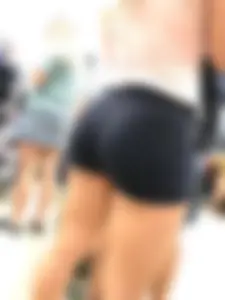 Hot candid butts in spandex mini shorts, creepshots gallery in a store
