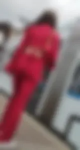 Hot minx in a slutty red outfit
