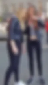 Two hot girls in tights street creepshots