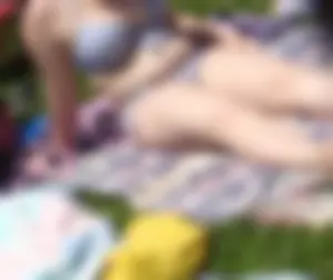 Thick chick with big boobs in bikini
