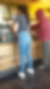 Latin teen in tight jeans