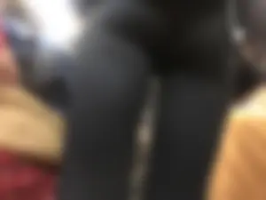 Candid Girl in Leggings Subway Creepshots Series - Booty and Crotch Closeups