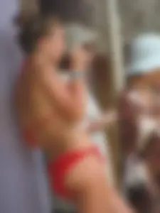 Sexy girl with a nice ass in a red bikini