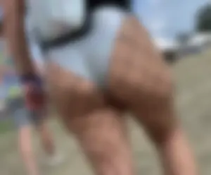 TOPLESS dirty RAVE SLUT with a phatty in fishnets, diamond studded titties